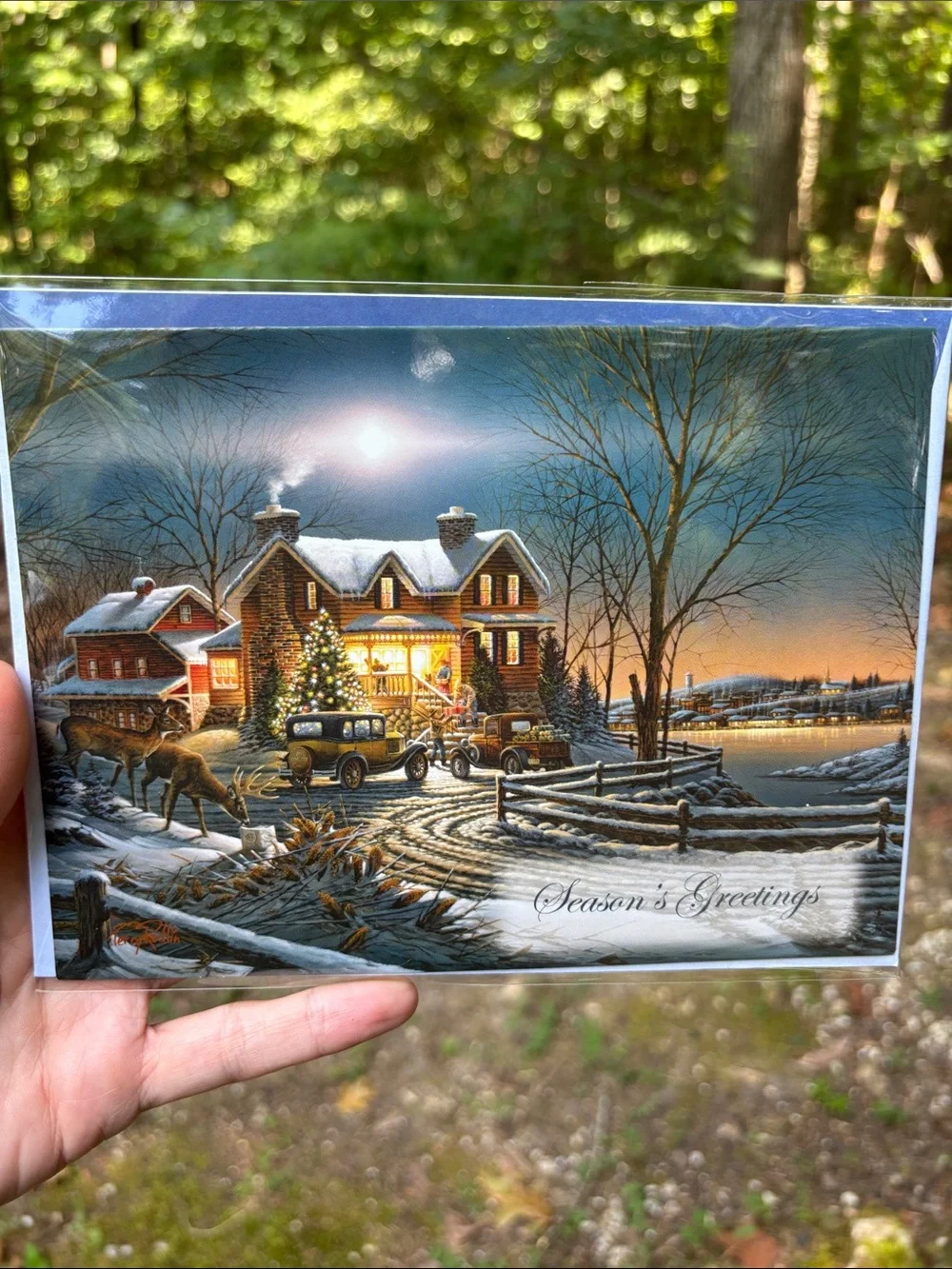 Terry Redlin Vintage Christmas Cards Set of 4 w/ Vignette Envelopes